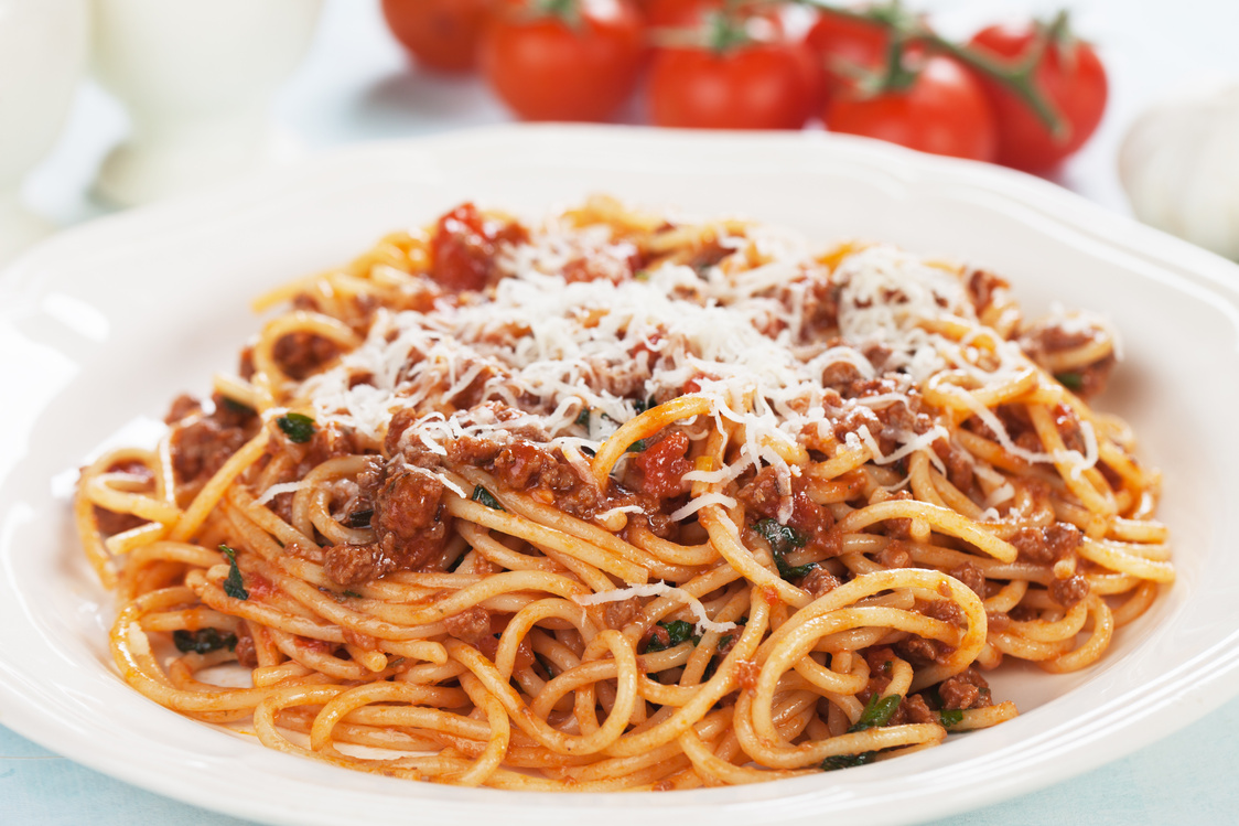 Italian spaghetti in sauce bolognese